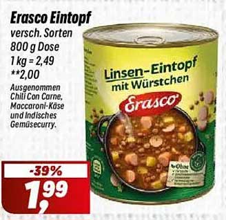 Erasco Linsen-Eintopf mit Würstchen 800 g Dose