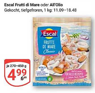 Escal Frutti di Mare oder All’Olio, 270-450 g