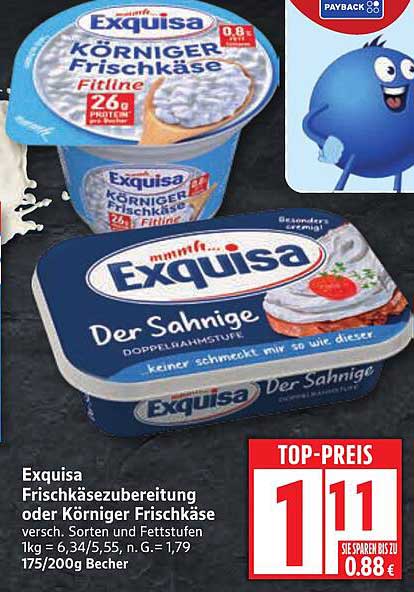 Exquisa Frischkäsezubereitung oder Körniger Frischkäse