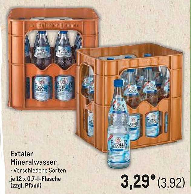 Extaler Mineralwasser – Verschiedene Sorten