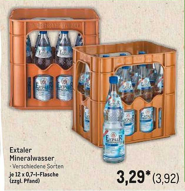 Extaler Mineralwasser – Verschiedene Sorten