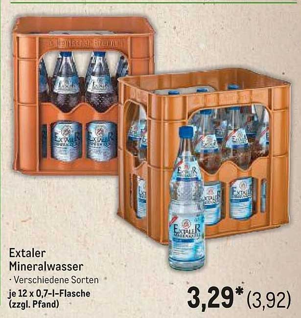 Extaler Mineralwasser - Verschiedene Sorten, je 12 x 0,7-l-Flasche (zzgl. Pfand)