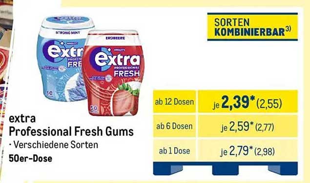 extra Professional Fresh Gums - Verschiedene Sorten