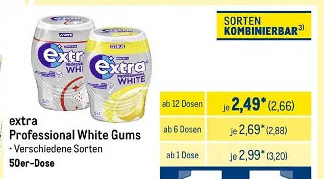 extra Professional White Gums 50er-Dose - Verschiedene Sorten