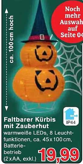 Faltbarer Kürbis mit Zauberhut
