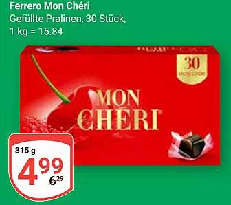 Ferrero Mon Chéri, gefüllte Pralinen, 30 Stück