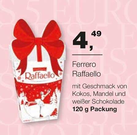 Ferrero Raffaello mit Geschmack von Kokos, Mandel und weißer Schokolade 120 g