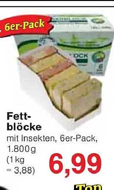 Fettblöcke mit Insekten, 6er-Pack, 1.800g