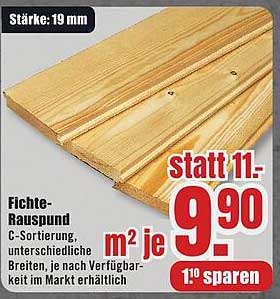 Fichte-Rauspund C-Sortierung - Preis-Angebot für Ihr Zuhause