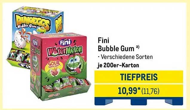 Fini Bubble Gum - Verschiedene Sorten je 200er-Karton