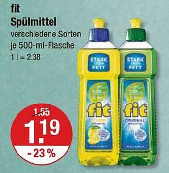 fit Spülmittel verschiedene Sorten je 500-ml-Flasche