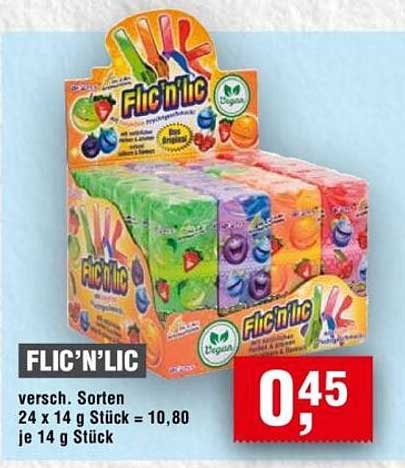 FLIC'N'LIC - Verschiedene Sorten für nur 0,45 €
