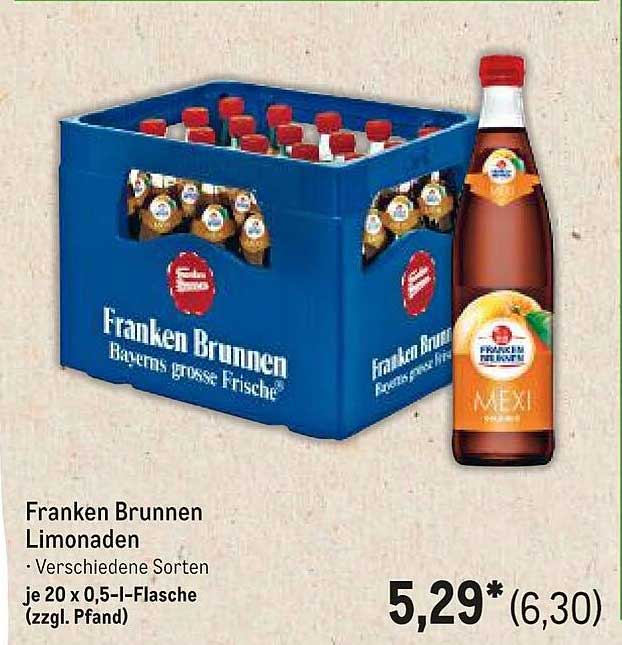 Franken Brunnen Limonaden - Verschiedene Sorten je 20 x 0,5-l-Flasche (zzgl. Pfand)