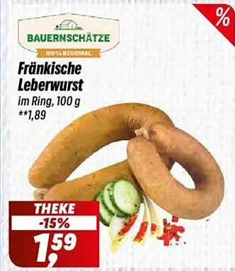 Fränkische Leberwurst im Ring, 100 g - jetzt nur 1,59 €