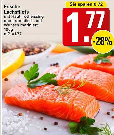 Frische Lachsfilets mit Haut, rotfleischig und aromatisch, auf Wunsch mariniert
