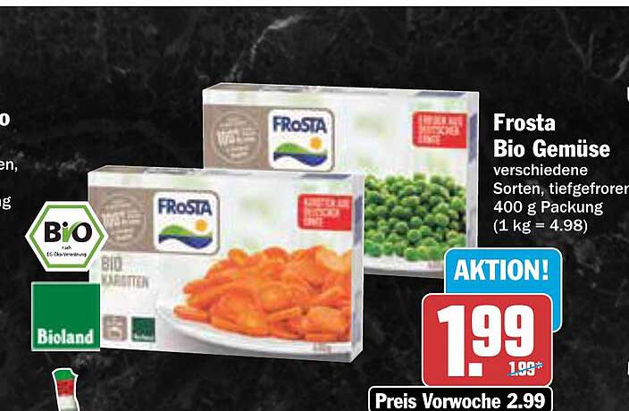 Frosta Bio Gemüse verschiedene Sorten, tiefgefroren 400 g