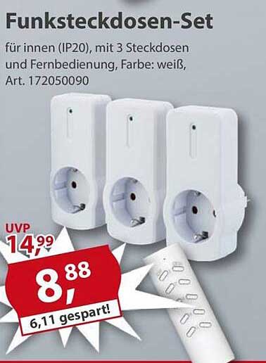 Funksteckdosen-Set für innen (IP20)