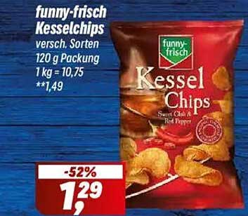 funny-frisch Kesselchips, verschiedene Sorten, 120 g Paket