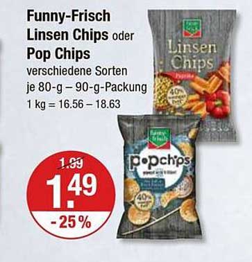 Funny-Frisch Linsen Chips oder Pop Chips - verschiedene Sorten