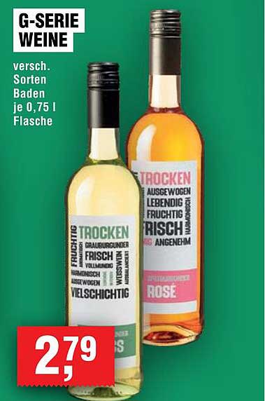 G-Serie Weine 0,75 l Flasche