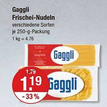 Gaggli Frischei-Nudeln verschiedene Sorten je 250-g-Packung