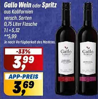 Gallo Wein oder Spritz aus Kalifornien – Jetzt zugreifen!