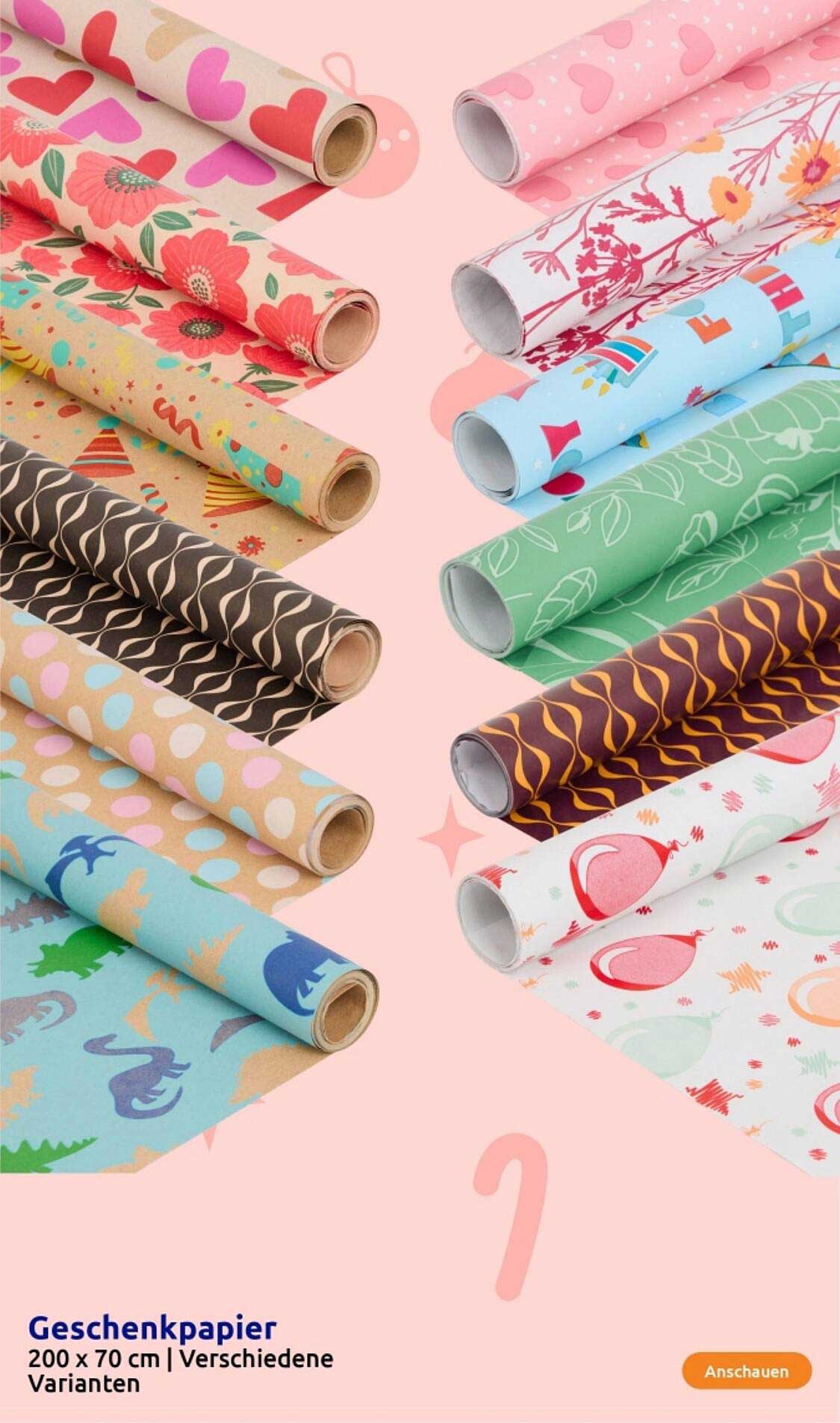 Geschenkpapier 200 x 70 cm | Verschiedene Varianten