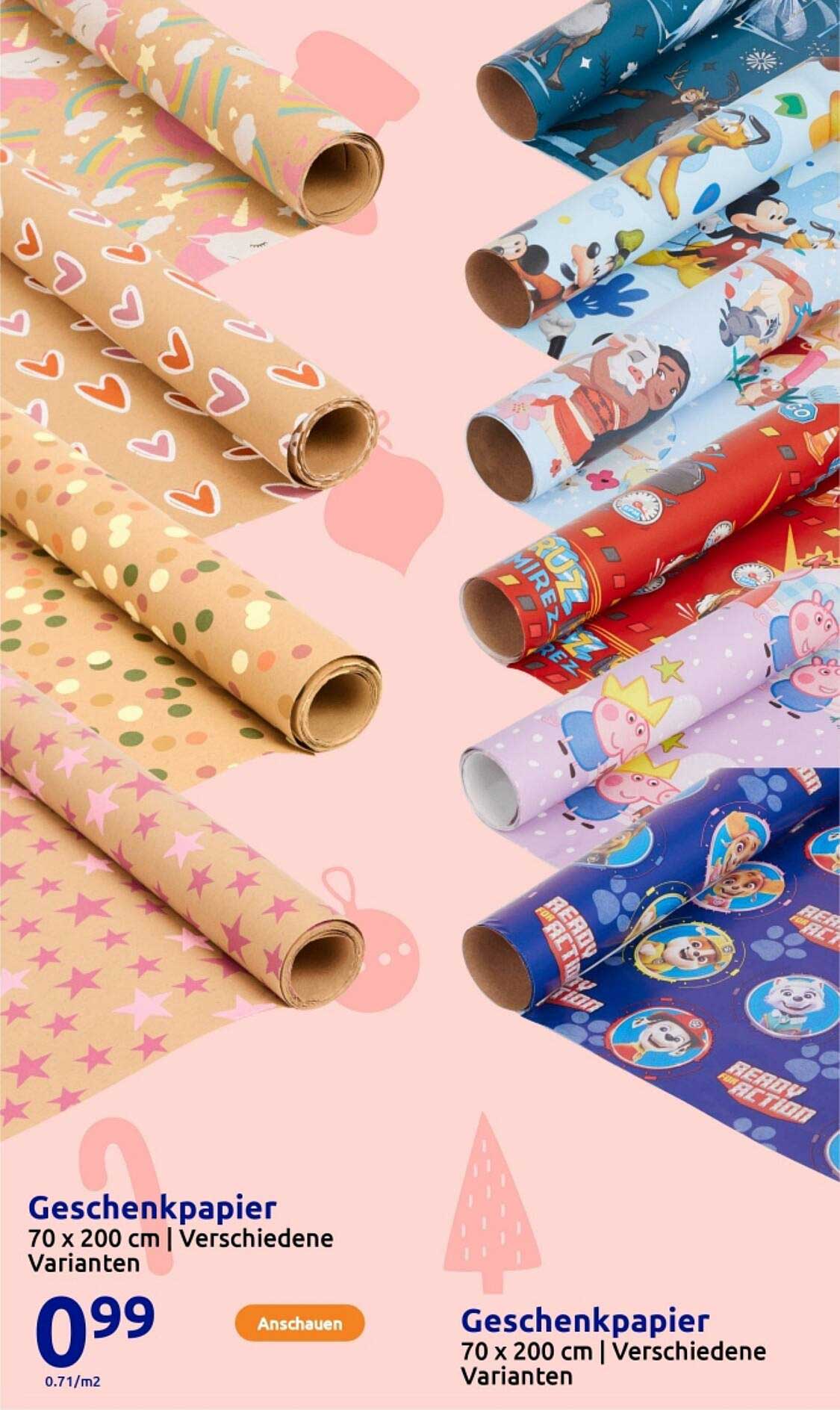 Geschenkpapier 70 x 200 cm | Verschiedene Varianten