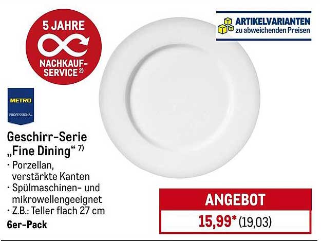 Geschirr-Serie „Fine Dining“ 6er-Pack