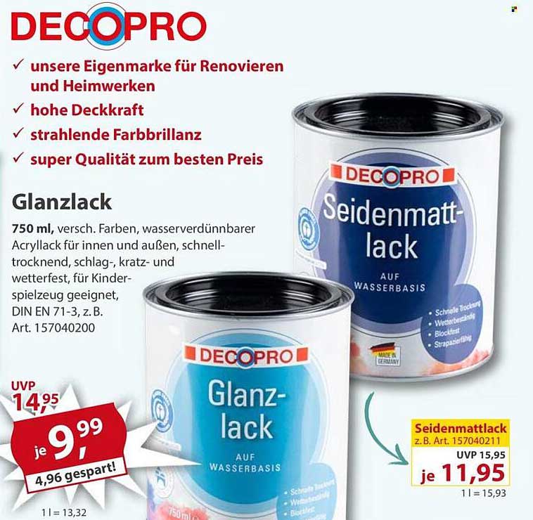 Glanzlack - 750 ml für nur 9,99 €