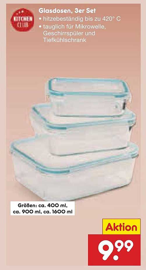 Glasdosenset, 3er Set
