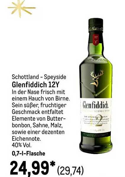 Glenfiddich 12Y Whisky - 0,7 l Flasche