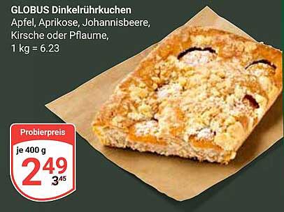 GLOBUS Dinkelrührkuchen - Apfel, Aprikose, Johannisbeere, Kirsche oder Pflaume