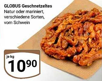 GLOBUS Geschnetzeltes - Natur oder mariniert, verschiedene Sorten, vom Schwein