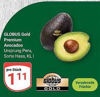 GLOBUS Gold Premium Avocados - Ursprung Peru, Sorte Hass, KL I