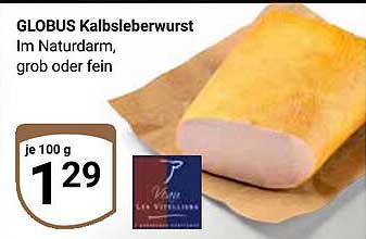 GLOBUS Kalbsleberwurst im Naturdarm, grob oder fein