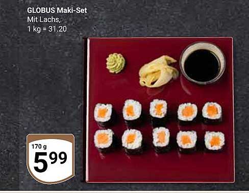 GLOBUS Maki-Set mit Lachs, 170 g
