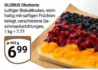 GLOBUS Obsttorte - Luftiger Biskuitboden mit saftigen Früchten