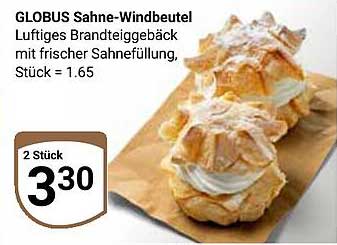 GLOBUS Sahne-Windbeutel - Luftiges Brandteiggebäck mit frischer Sahnefüllung