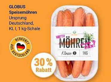 GLOBUS Speisemöhren, Ursprung Deutschland, KL I, 1 kg-Schale