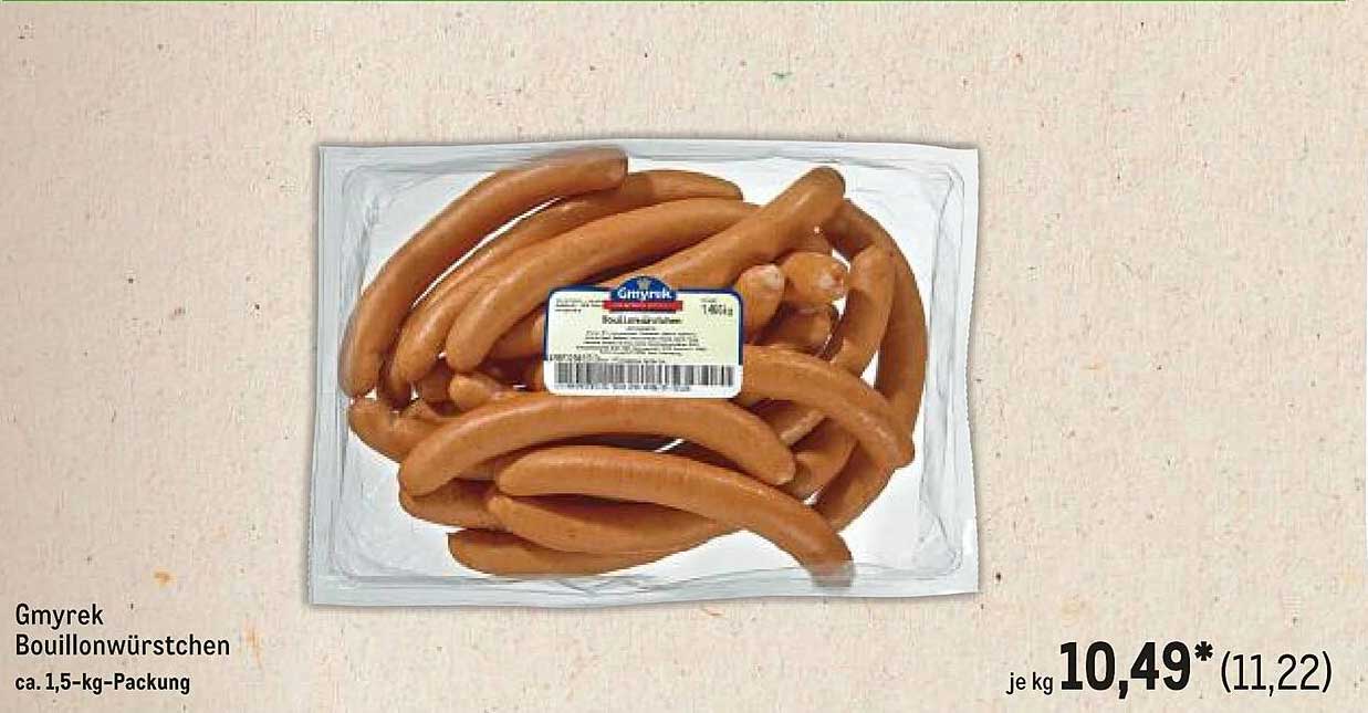 Gmyrek Bouillonwürstchen ca. 1,5-kg-Packung