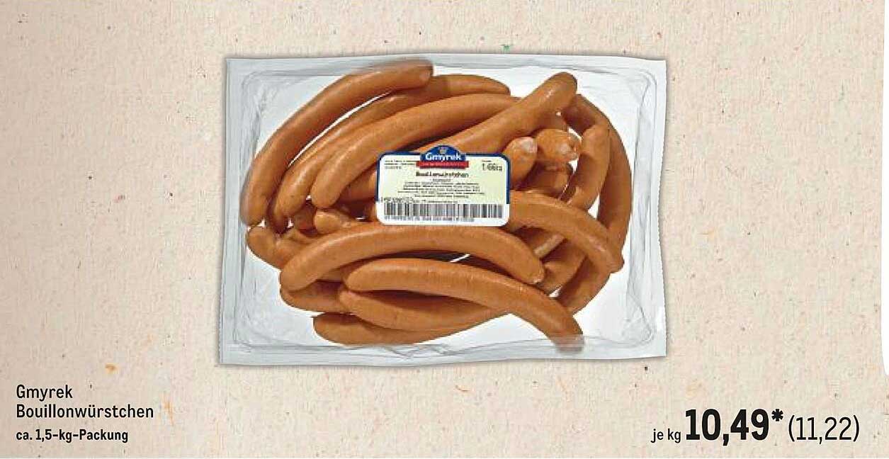 Gmyrek Bouillonwürstchen ca. 1,5-kg-Packung