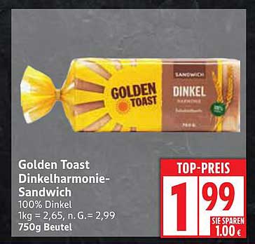 Golden Toast Dinkelharmonie-Sandwich