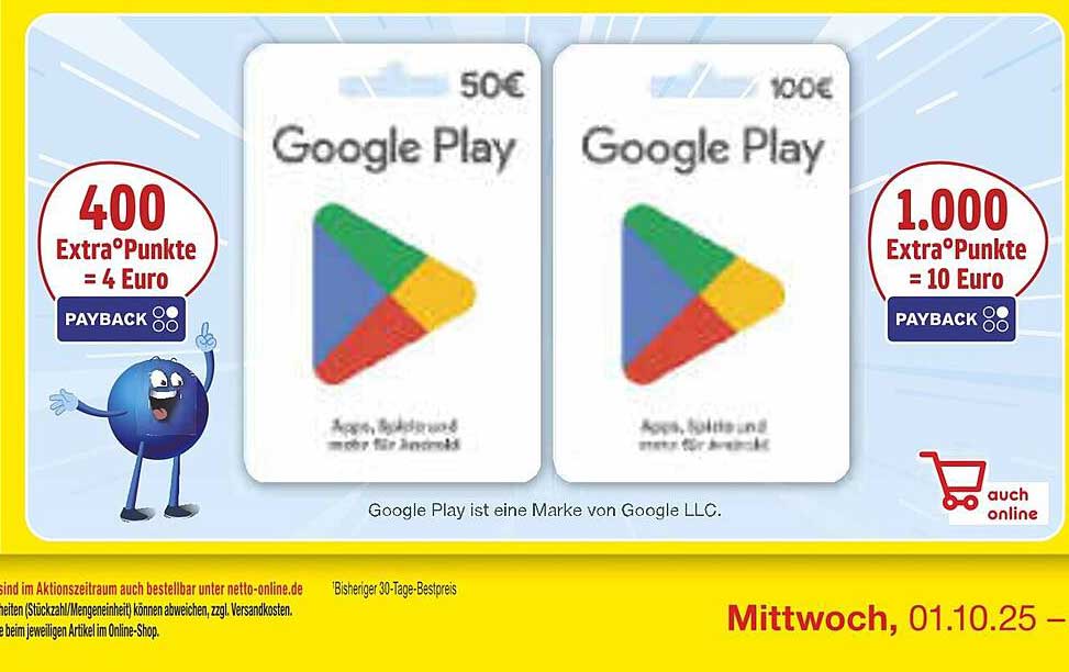 Google Play Geschenkkarten im Angebot!