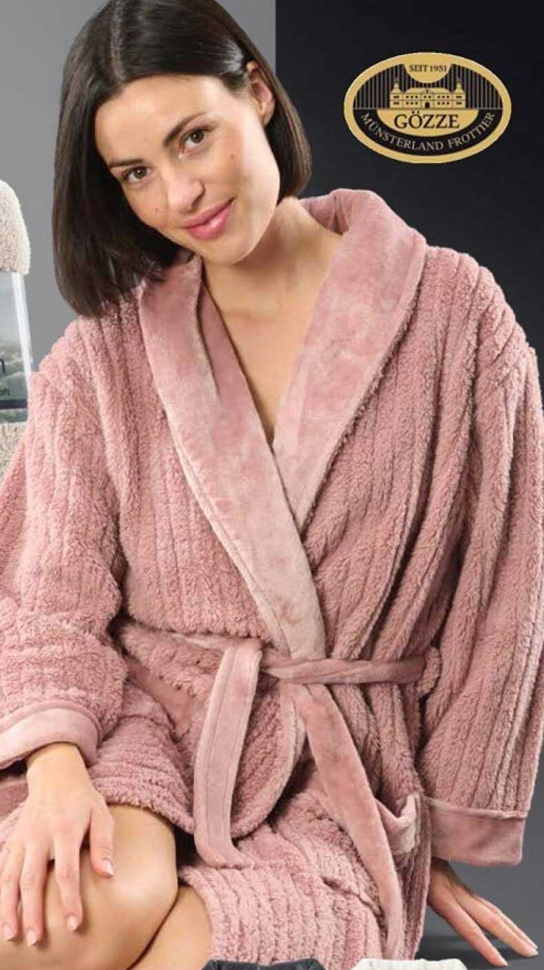 GÖTZE Frottee-Bademantel in Rosa