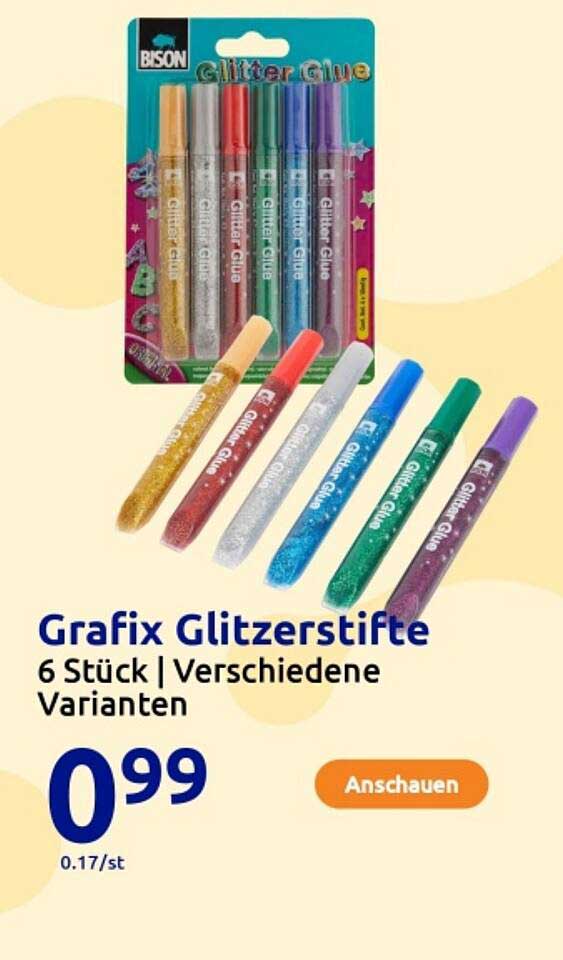 Grafix Glitzerstifte 6 Stück | Verschiedene Varianten