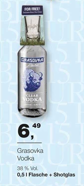 Grasovka Vodka 0,5 l Flasche + Shotglas
