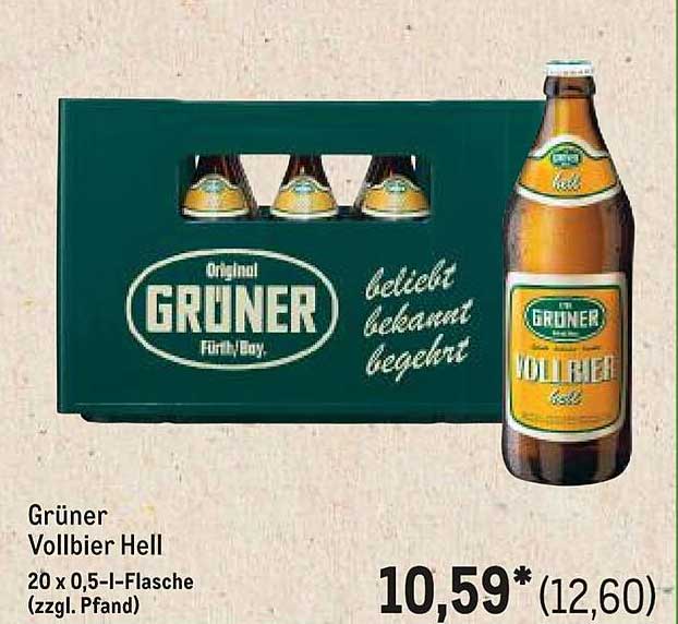 Grüner Vollbier Hell 20 x 0,5 l-Flasche (zzgl. Pfand)