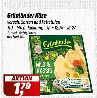 Grünländer Käse – verschiedenen Sorten und Fettstufen