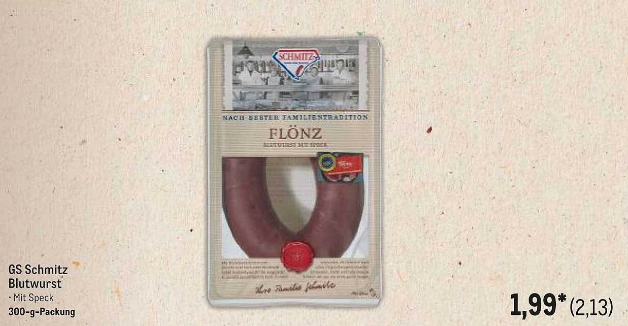 GS Schmitz Blutwurst mit Speck 300-g-Packung